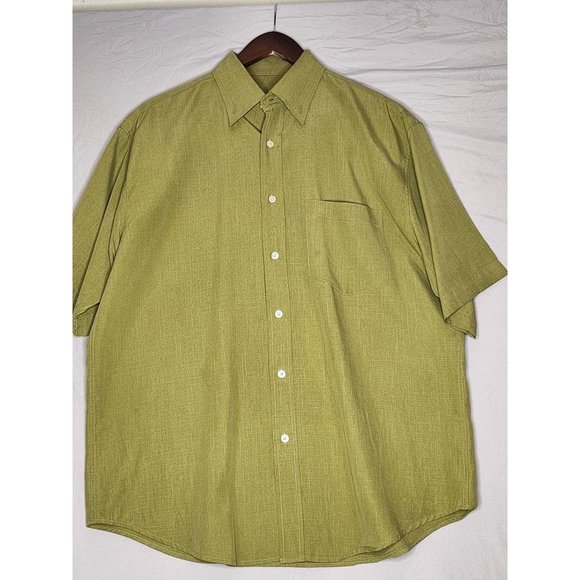Bugatchi Uomo Short Sleeve Shirt Pea Green Men M‎ - Picture 1 of 9